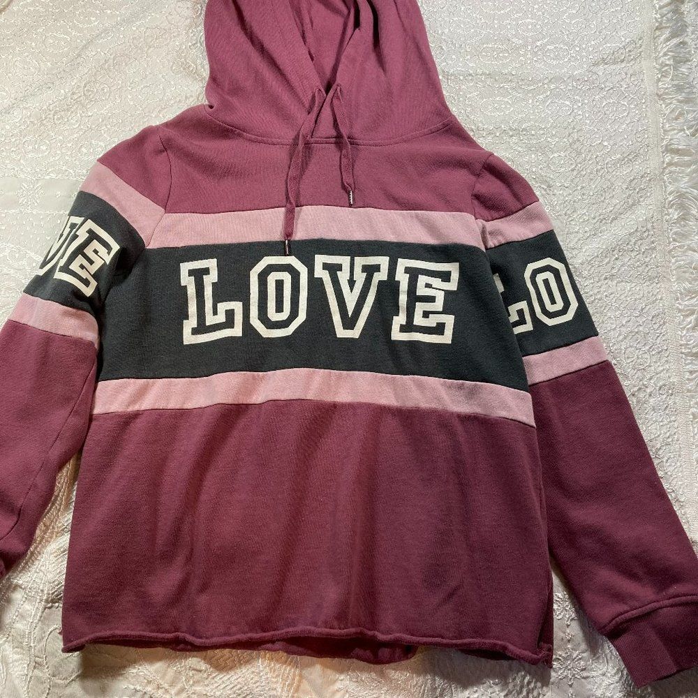 Inspired Hearts Womens Cropped Hoodie "LOVE" Print